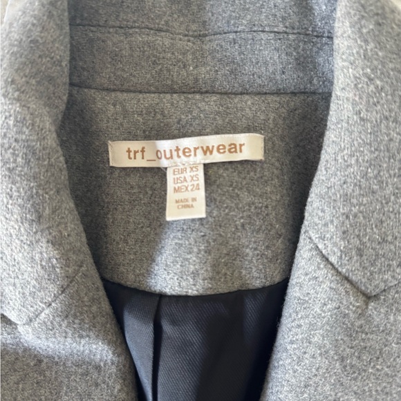 Zara Gray Trench Coat Wool Blend - Picture 3 of 7